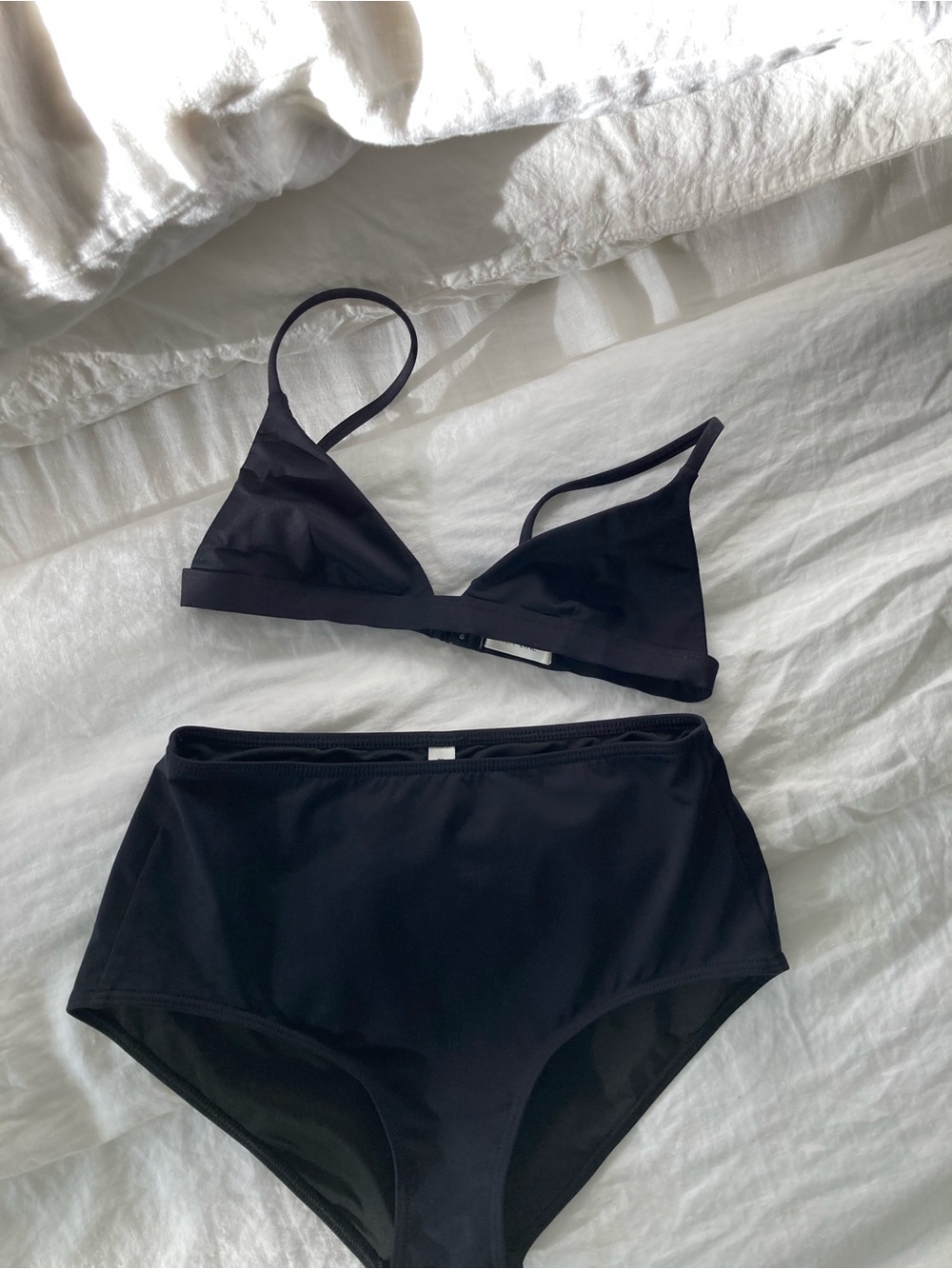 Classic Black Bralette & High-Waist Brief Set - Women Intimates